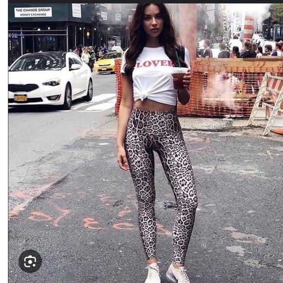 Onzie Leopard Cheetah Animal Print Leggings M/L - Picture 1 of 5